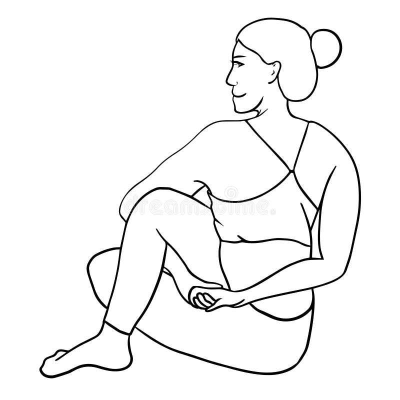 Woman practicing yoga is sitting in Ardha Matsyendrasana variation, twistin...