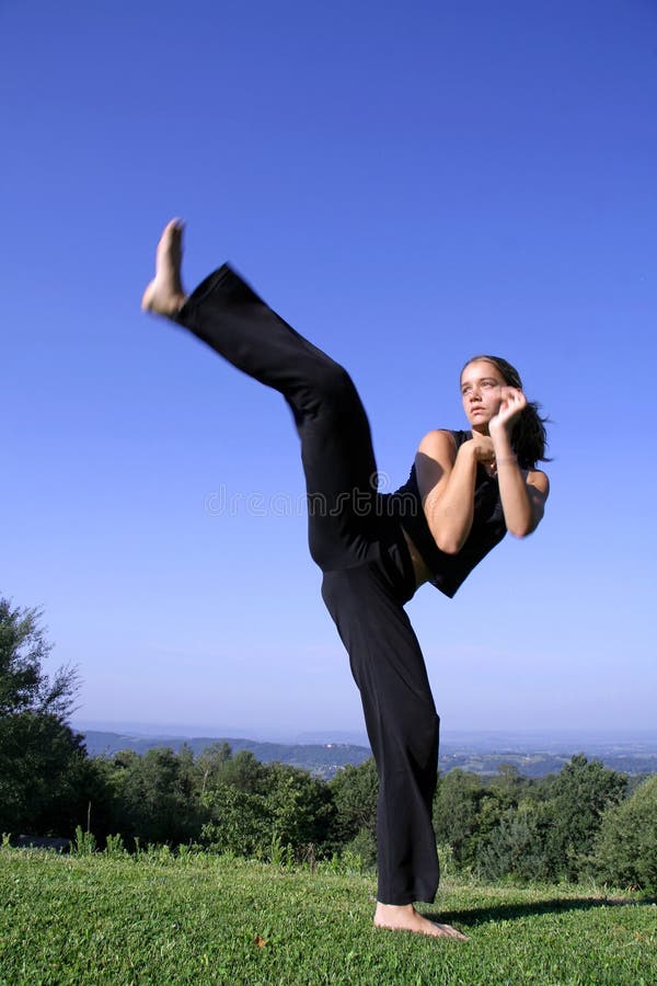 Woman Practising Self Defense Stock Photo Image of punch, fight 3204770