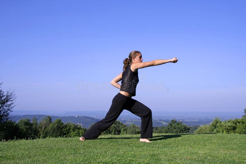 woman practising self defense