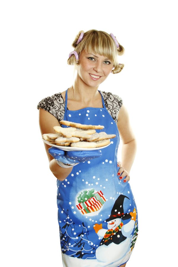 Woman prepared cookies for Xmas