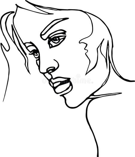 Female Head Profile Line Drawing Stock Illustrations – 5,773 Female ...