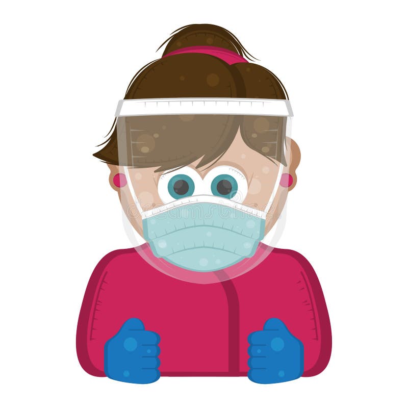 Woman in protective suit stock vector. Illustration of coronavirus