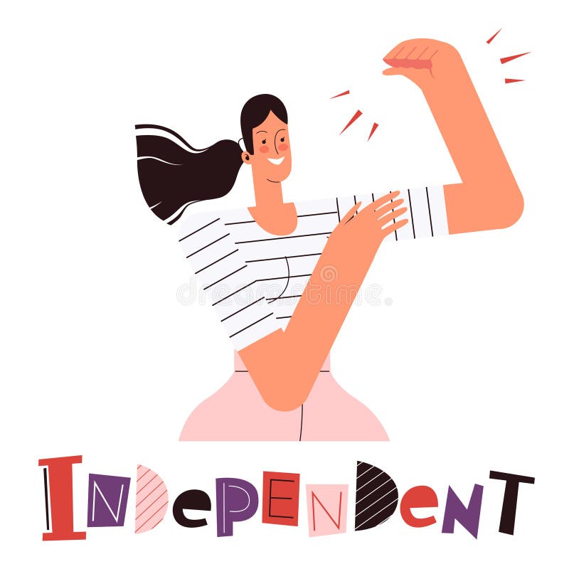A Woman Pulls Up Her Sleeve and Shows Her Strength. the Concept of a Strong  and Independent Woman Stock Vector - Illustration of empowerment,  independent: 169169298