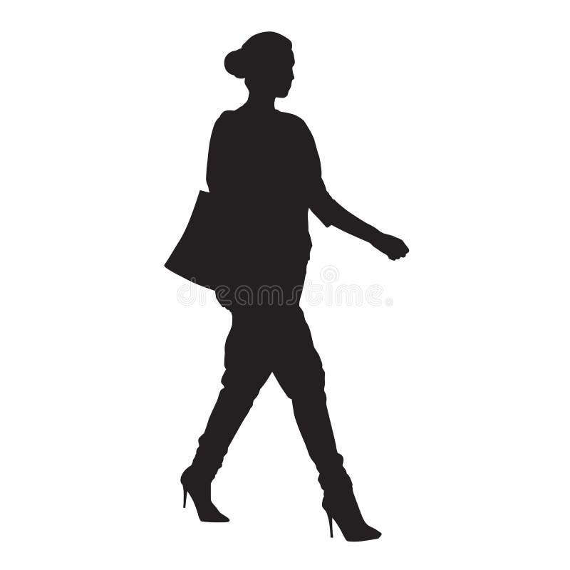 Woman goes shopping stock vector. Illustration of dress - 54817979
