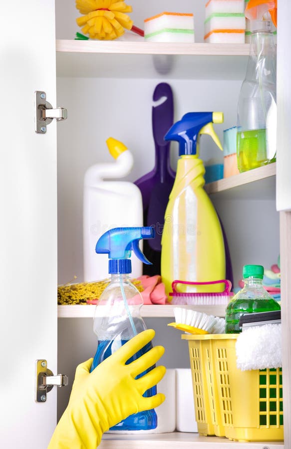 https://thumbs.dreamstime.com/b/woman-putting-spray-bottle-pantry-safety-gloves-storing-cleaners-wall-84019459.jpg