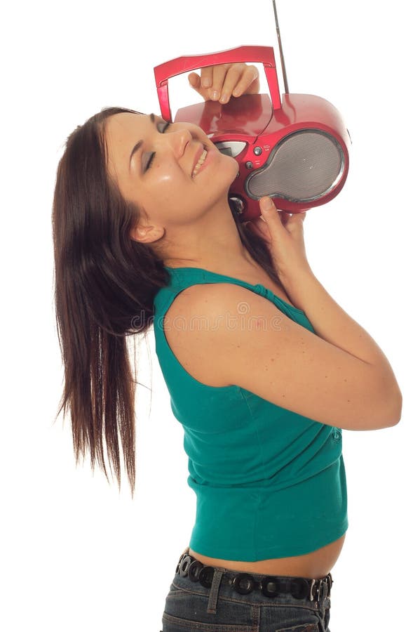 Woman with radio