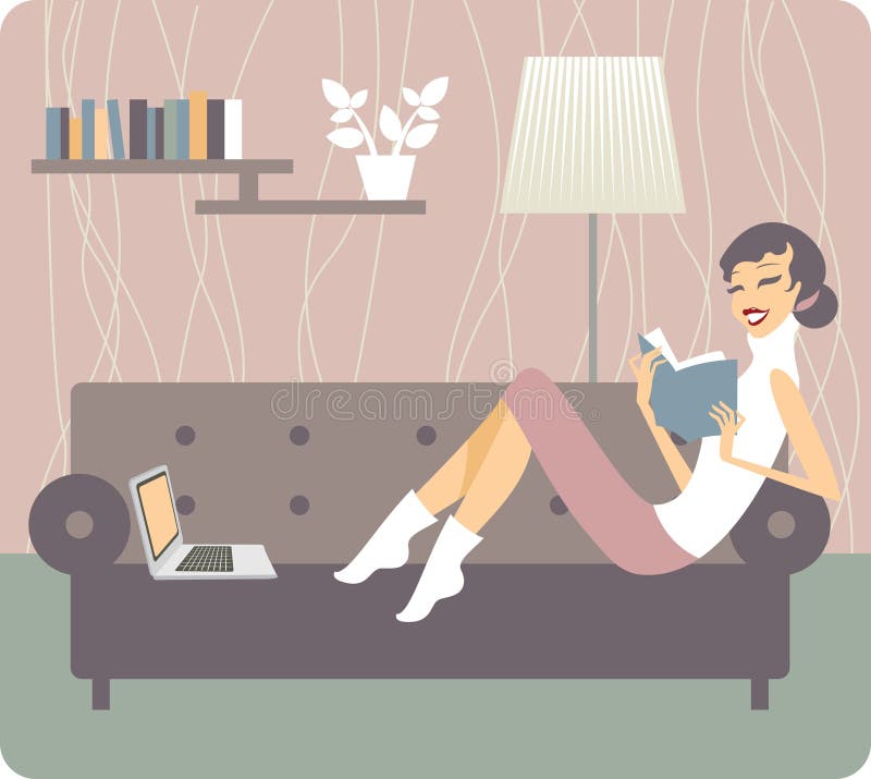 Woman reading book royalty free illustration Woman reading book royalty free illustration