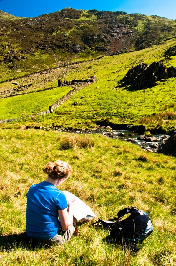 Woman reading a map