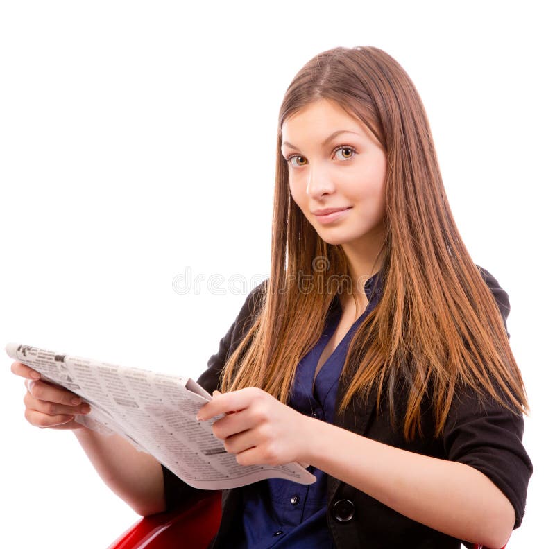 Woman reading newspaper stock photography Woman reading newspaper stock photography