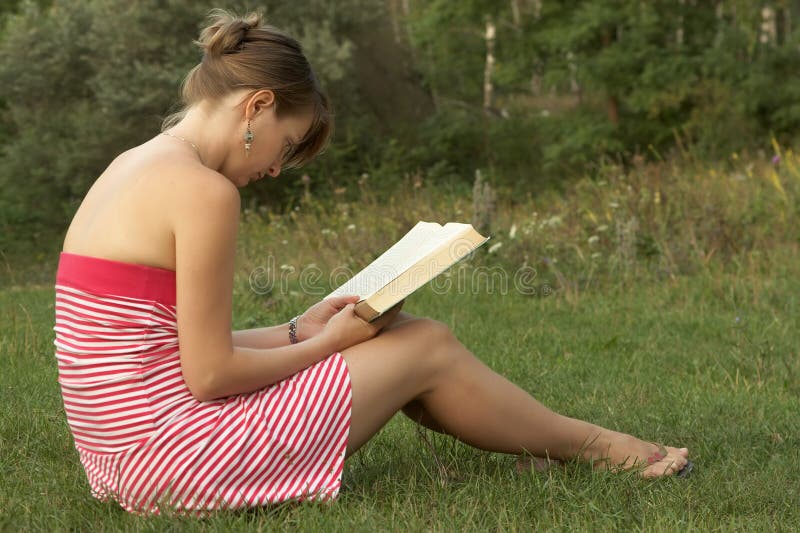 Woman reading outdoors
