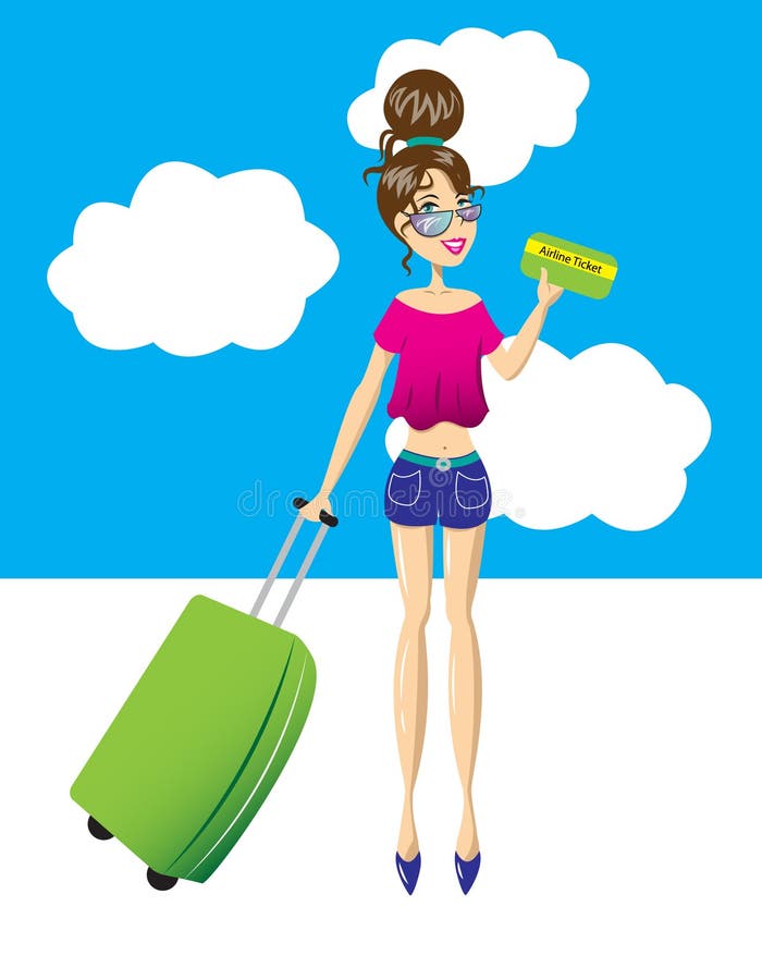 Woman wants on vacation. stock vector. Illustration of cute - 90722036