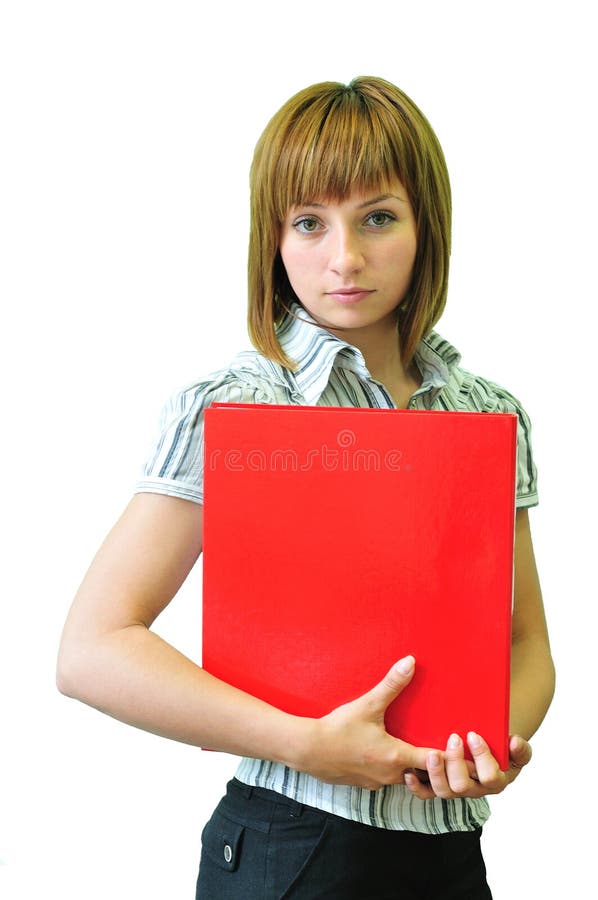 Woman with a red folder