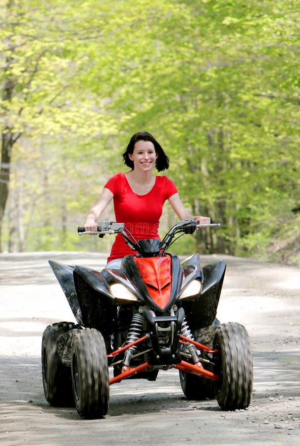 Little Pink Four Wheeler Quad Girl 2 Stock Image Image of child, ride