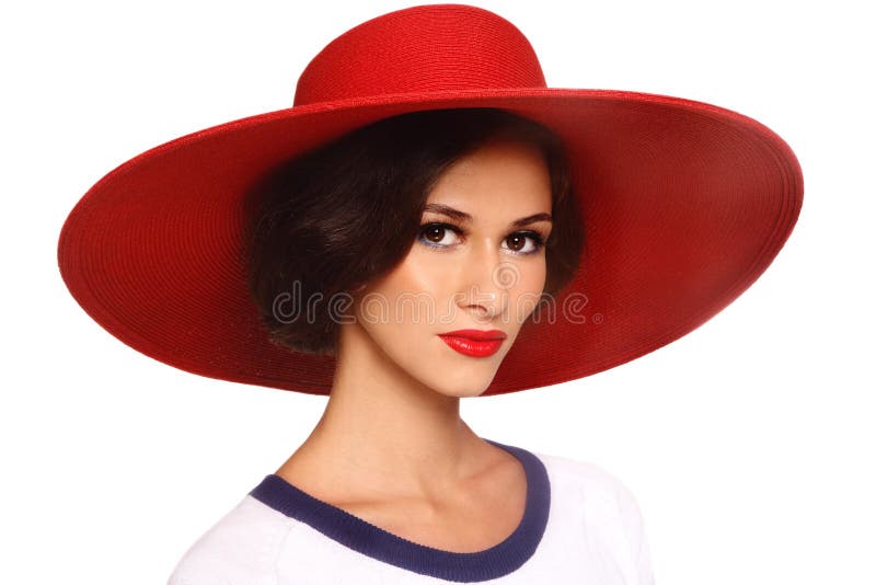 Woman in red hat