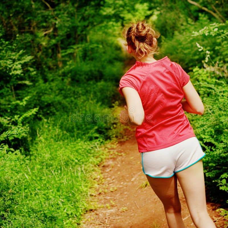 Woman In Red Running