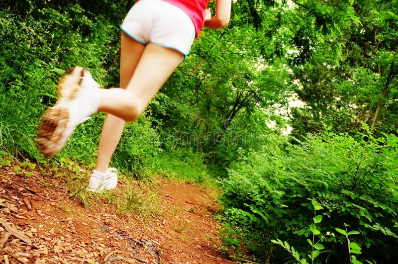 Woman In Red Running