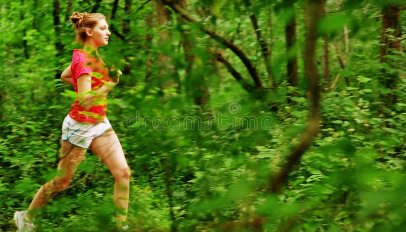 Woman In Red Running