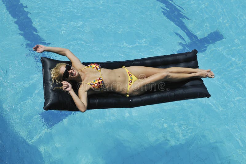 Woman relax on swimming pool