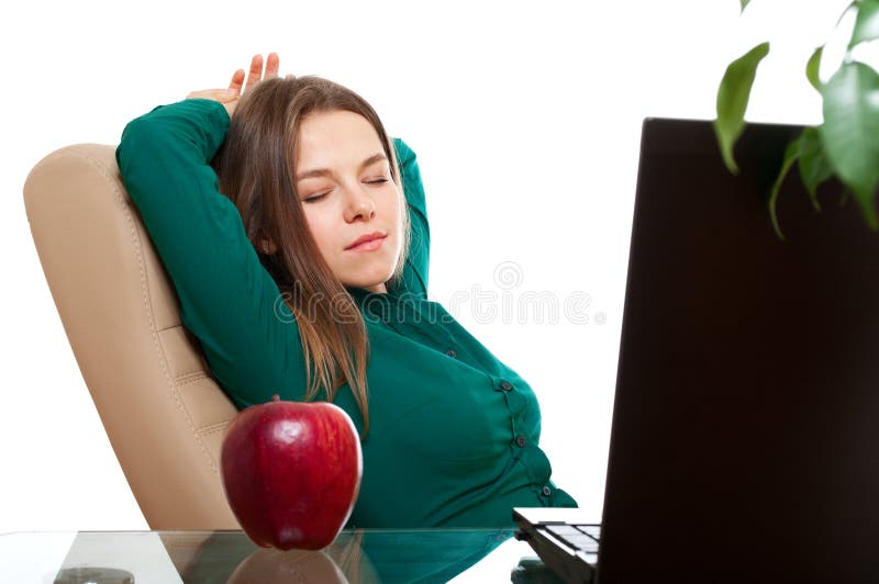 Woman relaxing in the office