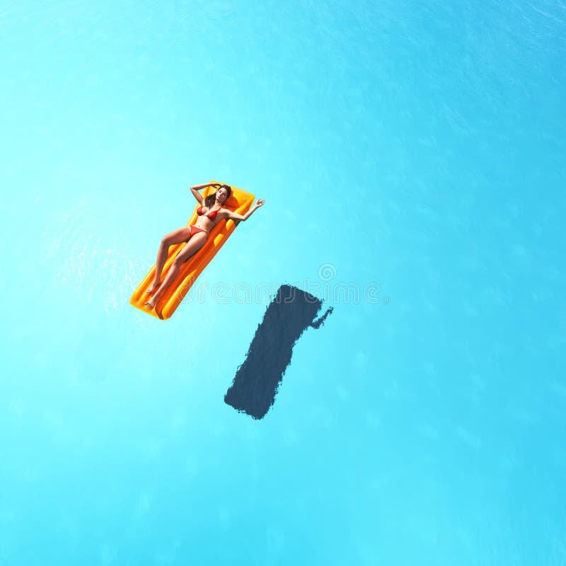 Woman relaxing in the pool