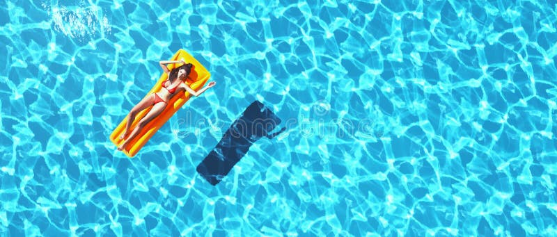 Woman relaxing in the pool