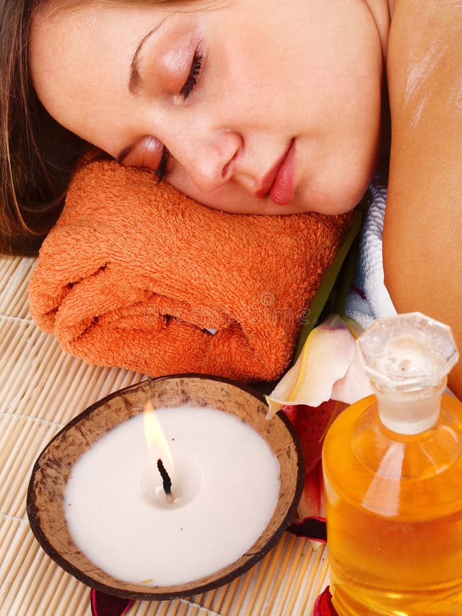 Woman Relaxing In Spa Center Stock Image Image Of Candle Vertical 48841745