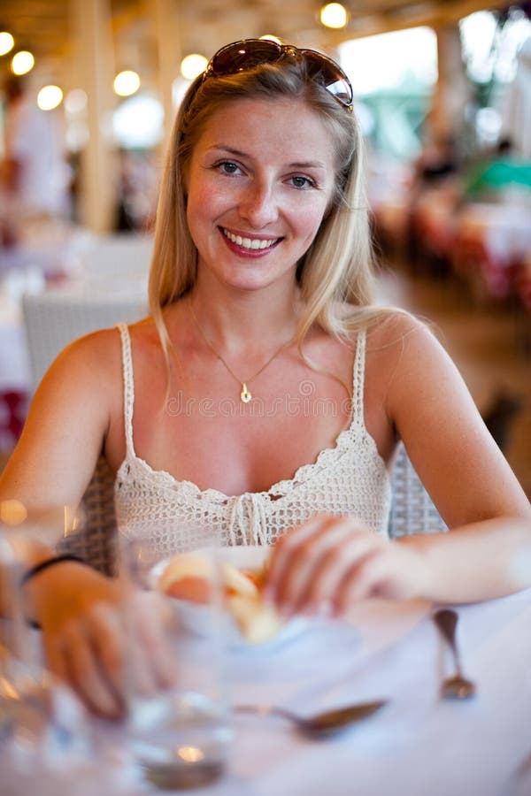 Woman at restaurant