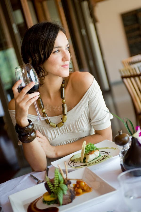 Woman in Restaurant stock photo. Image of couple, looking - 4560338