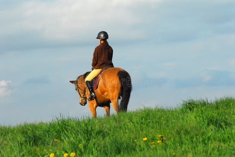 Woman riding horse