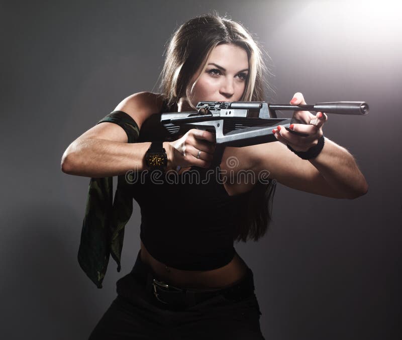 Woman with rifle