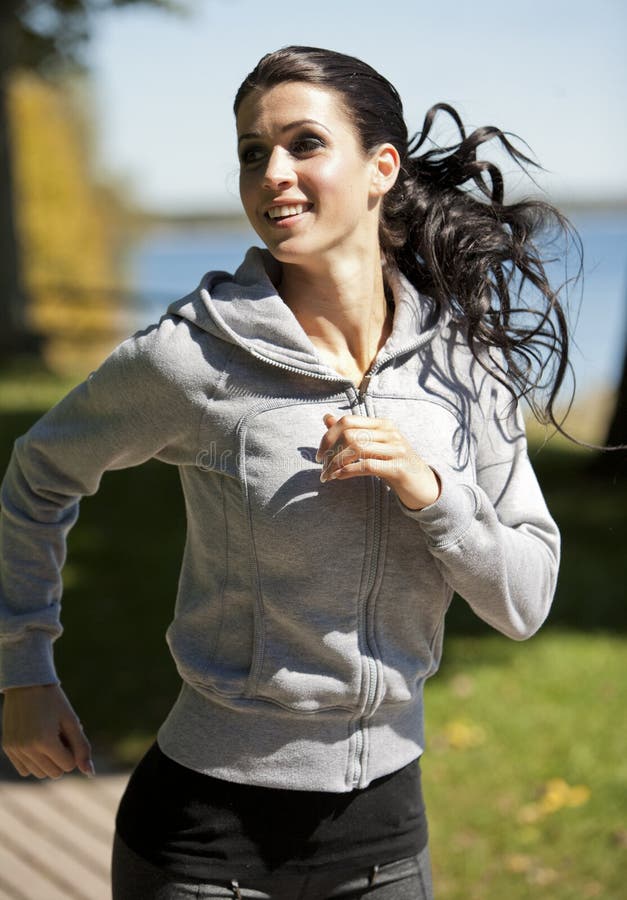 Woman running stock photo. Image of outside, happy, athlete - 33924114