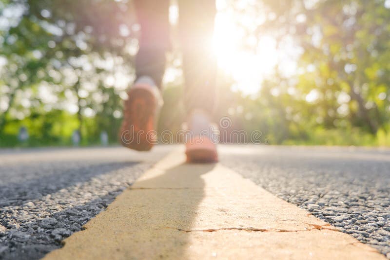 Woman running on nature, Healthy lifestyle concept