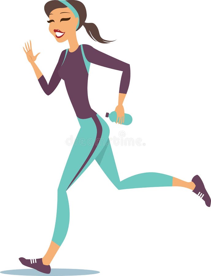 Woman running on white background vector illustration