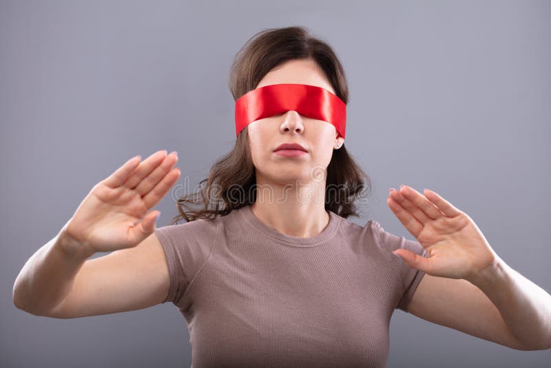 Portrait of Blindfolded Man Tasting Food Stock Image - Image of blindfold,  adult: 210736461