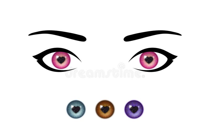 Woman S Eyes And Irises Of Different Colors Pupils Shaped Like Heart Stock Vector Illustration Of Bright Color Woman S Eyes And Irises Of Different Colors Pupils Shaped Like Heart Stock Vector Illustration Of Bright Color