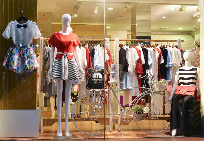 Interior view of woman's clothing store ,Hongkong central,China,Asia. Interior view of woman's clothing store ,Hongkong central,China,Asia.