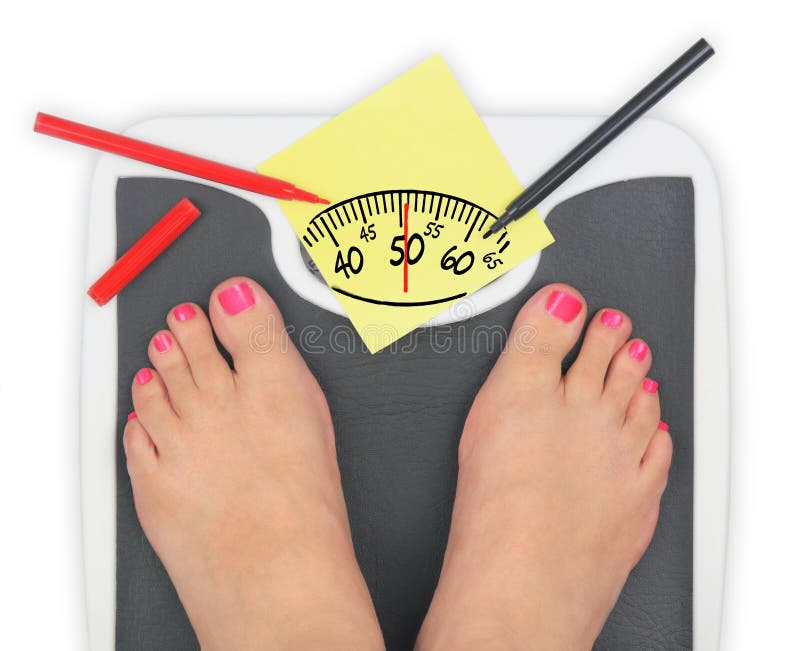 Woman S Feet on Bathroom Scale Stock Image Image of perfect, diabetic