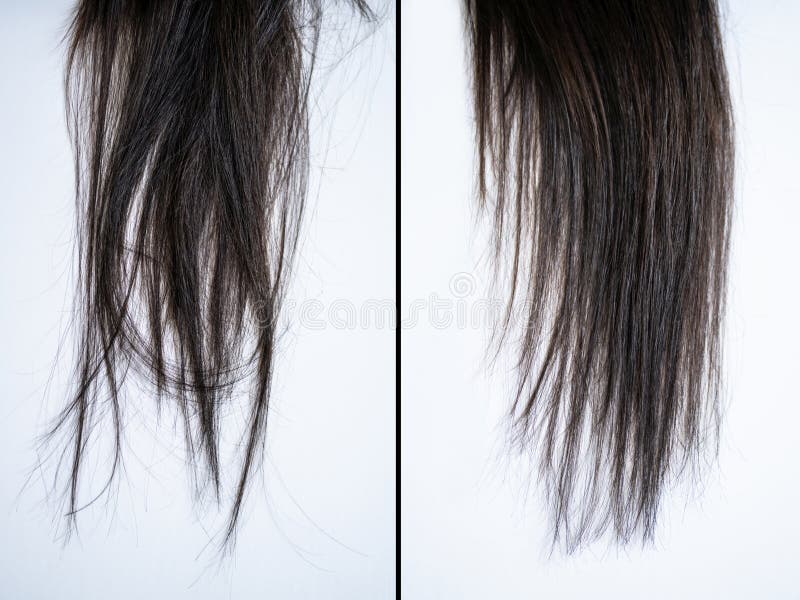 Woman S Hair before and after Hair Straightening Stock Photo - Image of  curly, conditioning: 235605516