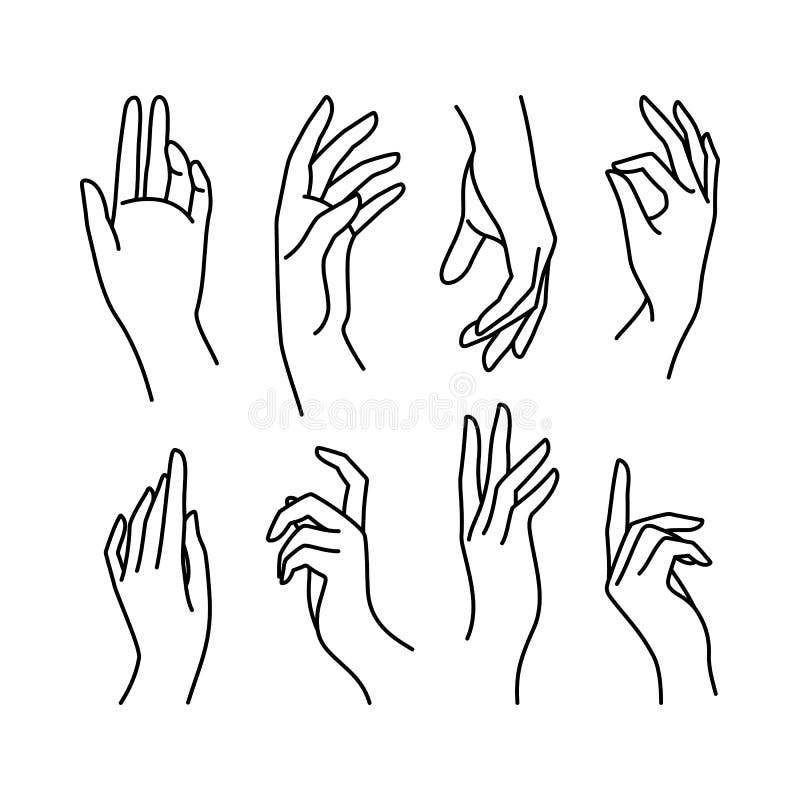 different hand gestures, how to draw anime girl, black and white