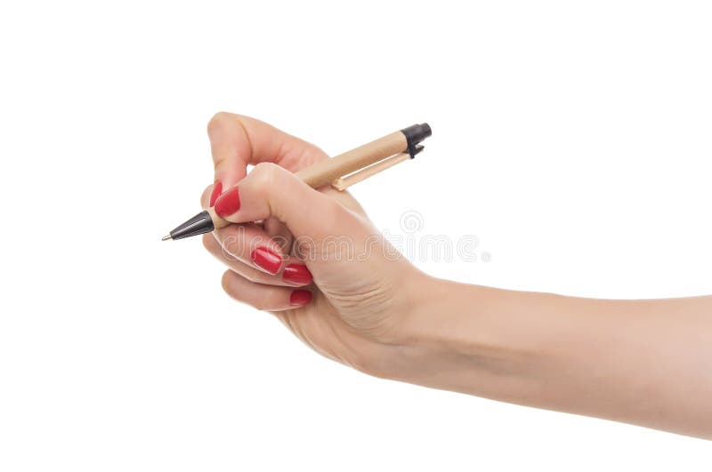 Woman`s hand with a pen. stock photo. Image of draw, person 83952446