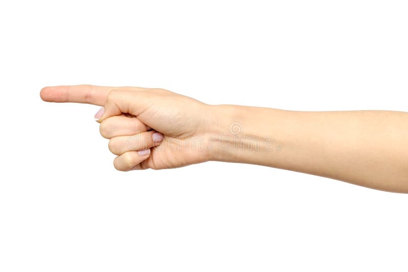 Woman S Hand Pointing Isolated Stock Photo Image Of Collection Button