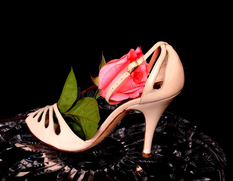 shoes with roses on them