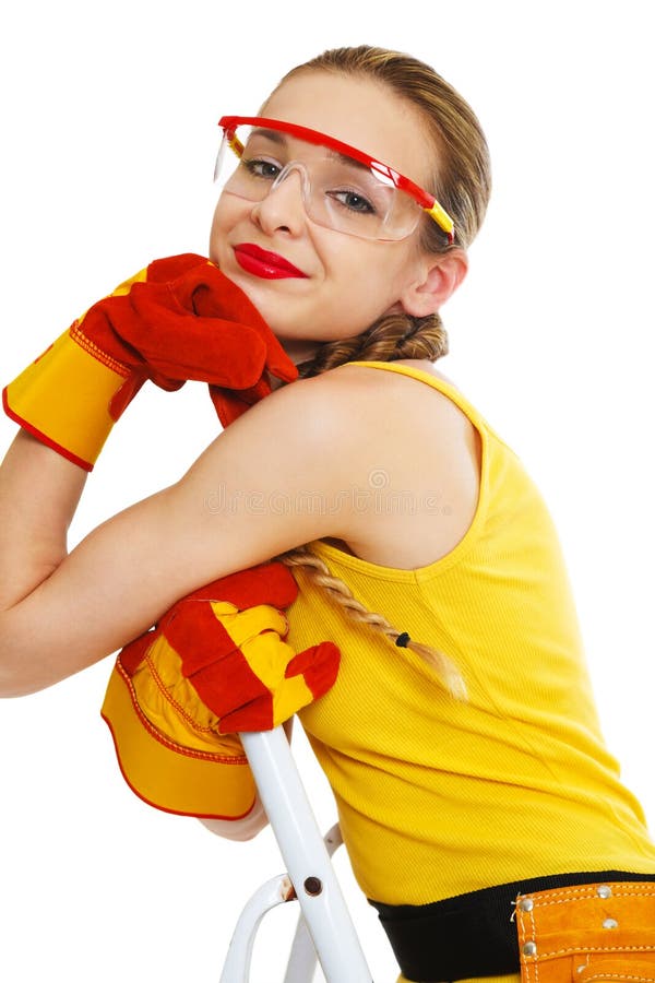 Woman with Safety Glasses stock photo. Image of female 27927208
