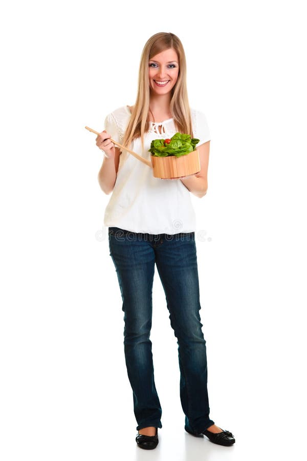 Woman with salad