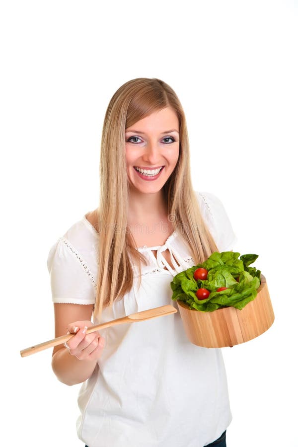 Woman with salad