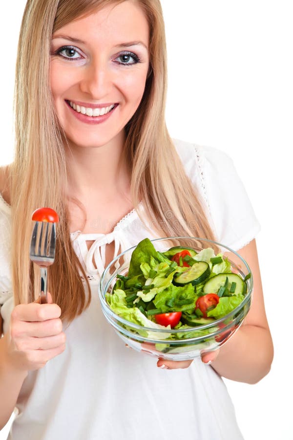 Woman with salad