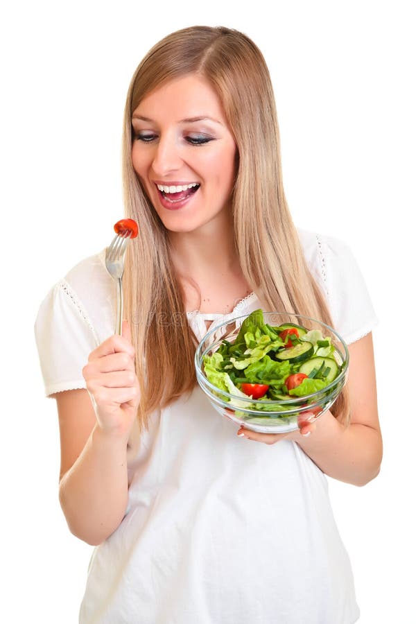 Woman with salad