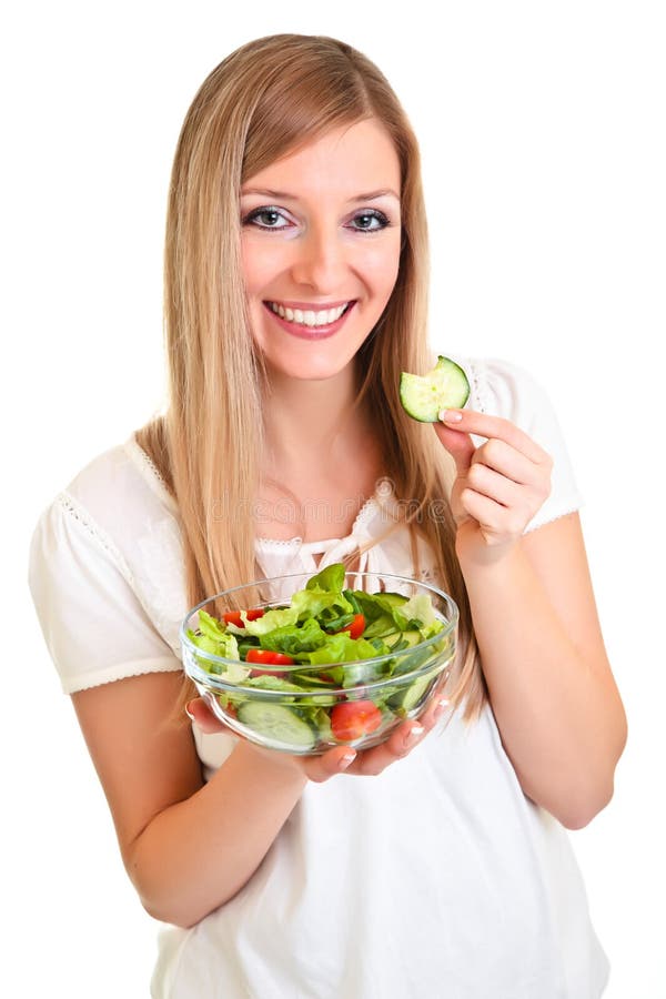 Woman with salad