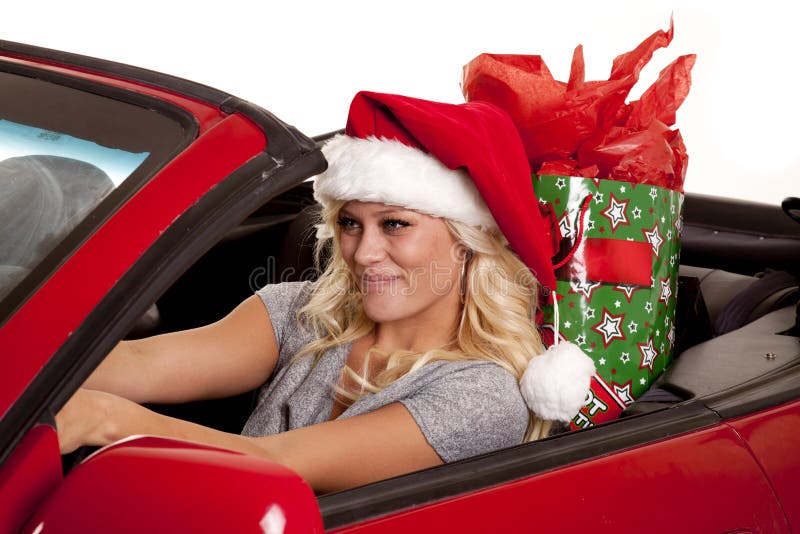 Hat car. Девушка в шлеме в машине. Car Santa hat. Женщина получила машину в подарок. Car Drive Gift.