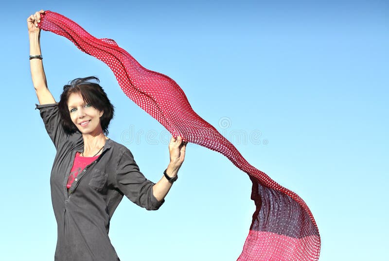 Woman and scarf